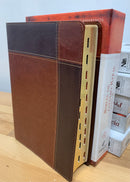 Biblia de estudio Ryrie ampliada reina Valera 1960 dúo tone marrón con índice piel