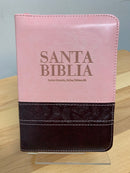 Bíblia tamaño bolsillo rosado reina Valera 1960 con índice cremallera