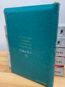 Bíblia de letra  grande Ntv sentipiel turquesa zíper con referencias