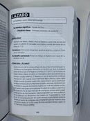 Bíblia de estudio para hombres  Andrós  Valera contemporánea piel azul dos tonos índice