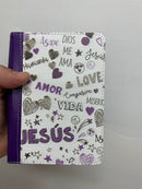 Bíblia para jovencitas Reina 1960 tamaño bolsillo tela índice lila palabras de vida