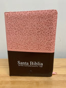 Bíblia de letra gigante pra mujer  reina Valera 1960  cierre rosa marrón 14 puntos
