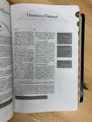 Bíblia de estudio palabra clave negro piel imitación índice