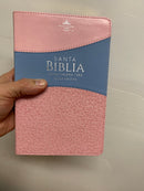 Bíblia para mujer letra grande Reina valera 1960 piel imitación  ROSA GRIS 12 puntos índice