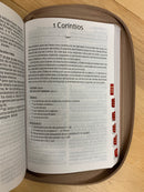 BIBLIA PARA MUJER TAMANO MANUAL letra gigante 14 puntos ROSAS SIMIPIEL RV1960 INDICE