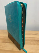 BIBLIA LETRA GIGANTE PARA MUJER REINA VALERA 1960 TURQUESA OLIVO CIERREN INDICE