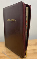 BIBLIA DE LETRA GIGANTE REINA .1960 CHOCOLATE SEMIPEIL CIERRE INDICE 14 PUNTOS