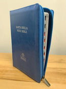 BIBLIA BILINGUE/BILINGUAL BIBLE/RVR1960/KJV CIERRE INDICE TAMANO MANUAL AZUL MARINO