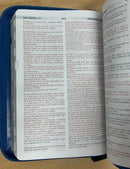 BIBLIA BILINGUE/BILINGUAL BIBLE/RVR1960/KJV CIERRE INDICE TAMANO MANUAL AZUL MARINO